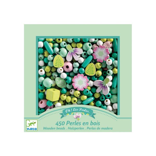 Wooden Beads Kit - Leaves & Flowers on Sale