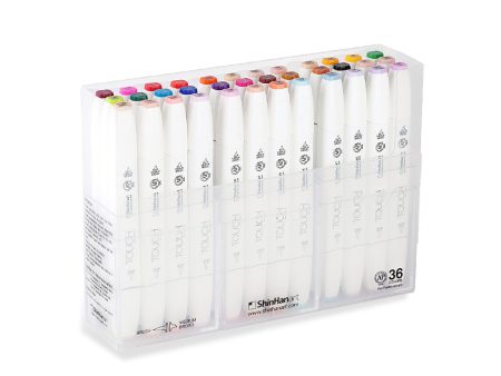 36-Piece Touch Twin Brush Marker Set - Basic Colours Supply